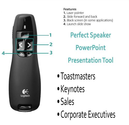 Logitech Wireless Presenter Laser Pointer R400 New