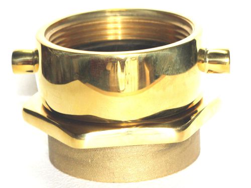 Fire hydrant adapter 2-1/2&#034; female nptx 2-1/2&#034; female swivel nst - pol. brass for sale