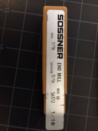 3 count of Sossner End Mill  HSS CO. DIA. 1/16&#034; SHANK 3/16&#034;  56372