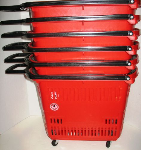 Rolling Shopping Baskets with Pull Handle set of 6