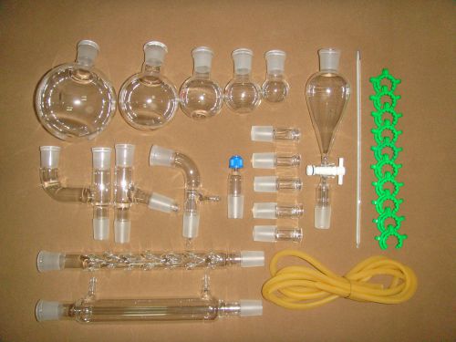 Advanced organic chemistry lab glassware kit 24/29-29pcs,lab glassware kit for sale