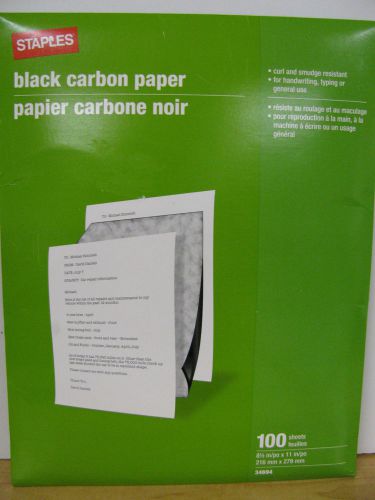 Staples Black Carbon Paper 100 Sheets Open 8.5 x 11