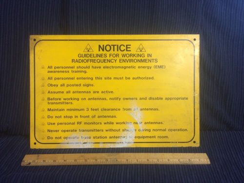 Caution High Level Radio Frequency Energy Area Metal Sign Vintage Nerd Decor 18&#034;