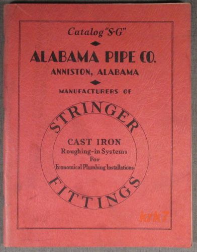 Stringer Fittings Cast Iron Roughing-In Guide - Alabama Pipe Co - Catalog S-G