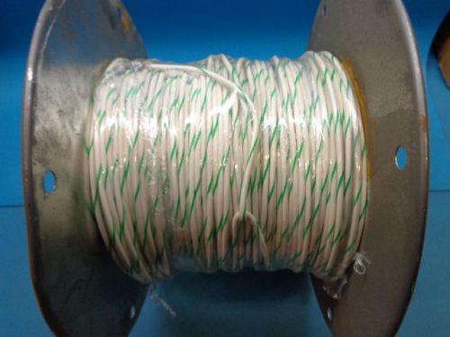 (500ft) M16878/3BKE95 14 AWG 19 CONDUCTOR 3000V WHITE w/ GREEN MILITARY WIRE