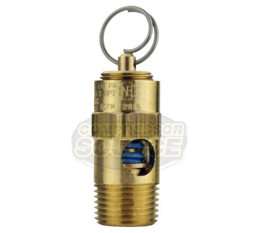 80 psi 3/8&#034; male npt air compressor safety relief pop off valve solid brass new for sale