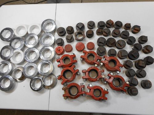 Lot new plumber construction commercial pipe fittings joints seals caps plugs for sale