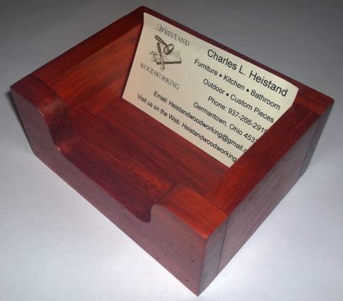 Wooden Business Card Holder For Desks or Retail Counters Made Out Of Exotic Wood