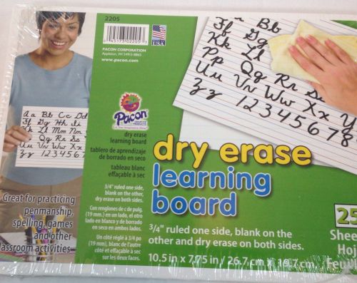 PACON Dry Erase Learning Boards - 25 Ruled &amp; blank side education teacher