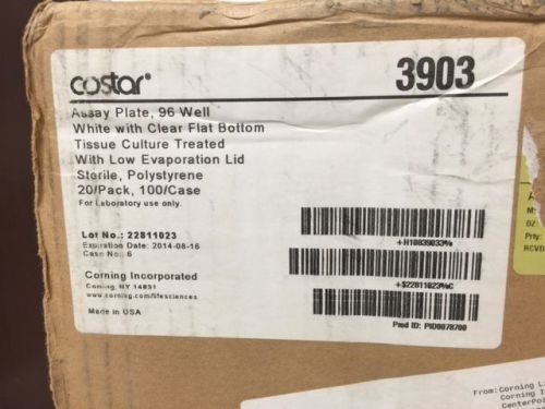 COSTAR 96 WELL WHITE WITH CLEAR BOTTOM ASSAY PLATES 3903