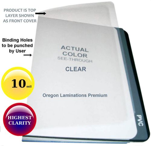10 Mil Clear Plastic 8-3/4 x 11-1/4 Report Binding Covers [25] unpunched Sheets
