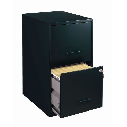 Black Metal 2-Drawer Vertical Filing File Cabinet Made in USA Office Supplies