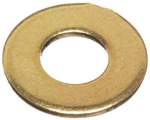 Brass Flat Washer, Plain Finish, 1/4&#034; Screw Size, 0.26&#034; ID, 9/16&#034; OD, 0.04&#034; Pack