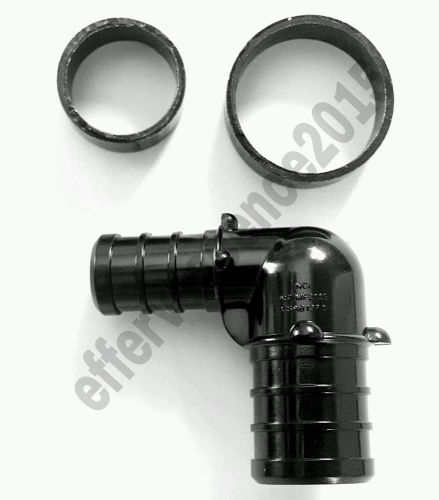 (25) 3/4&#034; x 1/2&#034; pex elbows - poly alloy crimp fittings (50) crimp rings for sale