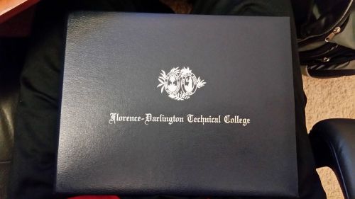 Navy Florence Darlington Technical College Leatherette Degree Certificate Holder