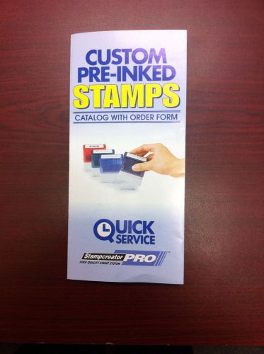 Custom Pre-inked STAMPS Catalog with order form Brochure (100-Per package)