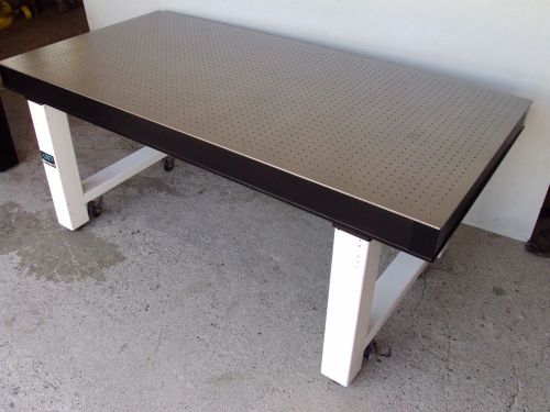 3&#039; x 6&#039; NEWPORT OPTICAL TABLE w/ NRC ROLL-AROUND BENCH, CASTERS, breadboard