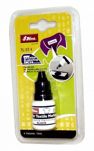Black Textile Ink for Shiny TL-842 &amp; TL-882 Fabric Marking Kit, 10 ml Bottle