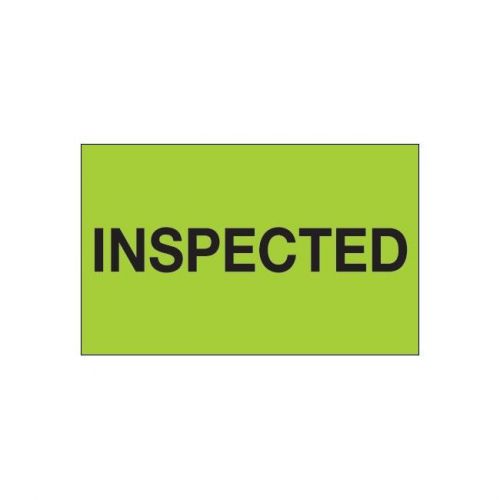 &#034;Tape Logic Labels, &#034;&#034;Inspected&#034;&#034;, 1 1/4&#034;&#034;x2&#034;&#034;, Fluorescent Green, 500/Roll&#034;