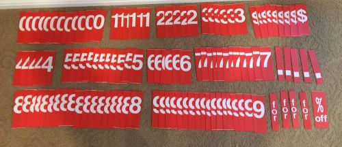 Lot 118 red marquee flexible flex sign numbers 7&#034; craft menu ads price store for sale