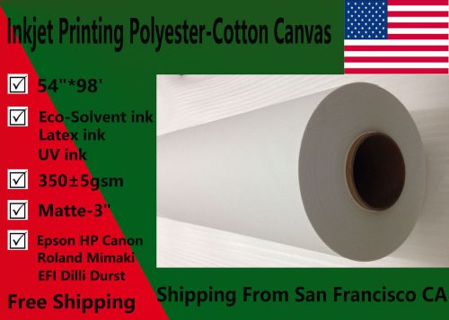 Eco-solvent-based inkjet printing poly-cotton canvas-54&#034; x 98&#039;-1 roll-matte,350g for sale