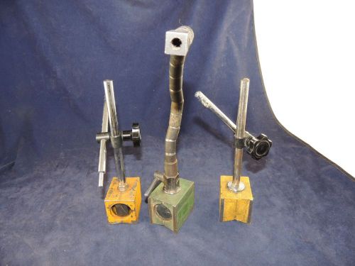 Lot of 3 Enco Magnetic Base Stands With Attachments 1 Flexible