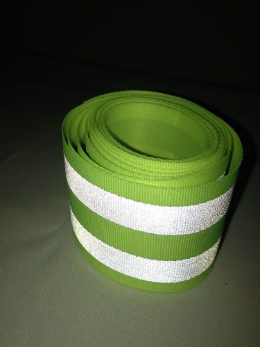 Reflective tape sew on lime green silver 2-in. x 2 yds  night safety halloween for sale