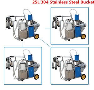 Electric Milking Machine Milker For form 25L 304 Stainless Steel Cows Bucket us