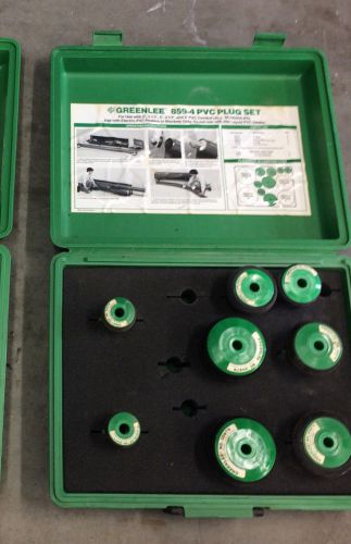 Greenlee 859-4 2&#034; - 4&#034; PVC Plug Set In Case Great Condition-Used Free Shipping