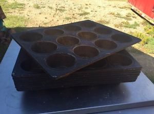 Lot of 10 Muffin Pans 12 Hole Used