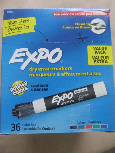 Expo Dry Erase Markers - Low Odor - 36 Pack Chisel Tip Assorted Colors 1921061
