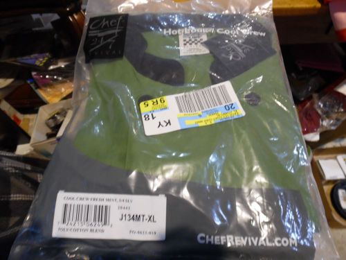 Chef Revival J134MT-XL 24/7 Chef  3/4 Sleeve Jacket Color  Fresh Mint Size XL