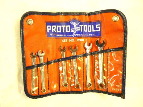 Proto Flying Lady Midget Wrench Set NO. 1200E, 6 pc with Pouch, Used.