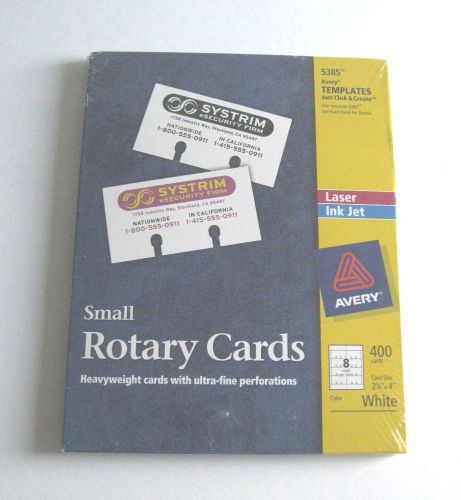 NEW AVERY 5385 LASER PRINTER SMALL ROTARY CARDS 400 ROLODEX