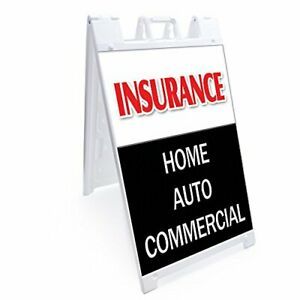 SignMission Insurance Home Auto Commercial A-Frame Sidewalk Sign with Graphic...