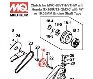 416910100 Clutch Assy (3/4&#034; Shaft) fits Multiquip Mikasa MVC88VTH Plate Tamper