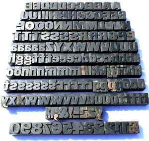 Letterpress WOOD Type 1&#034; BOLD Alphabet 160pcs  U/C l/c + Numbers **BOLD Type**