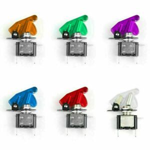 6x 12V 20A 6 Colors Cover LED Light Rocker Toggle Switch Kit SPST ON/OFF