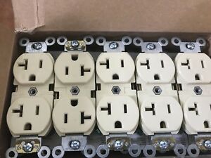 10 PACK-LEVITON  20A 125V Commercial Grade Duplex Receptacle IVORY