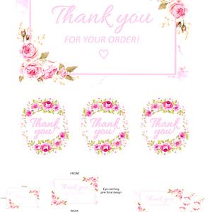 50 Large Thank You For Your Order Cards and Stickers - 4x6 Thank You Cards Fo...