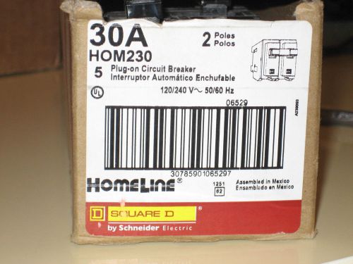 Square d  hom230 120/240v 30a 2p plug-on circuit breaker (lot of 4) for sale