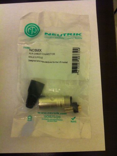 Neutrik NC5MX XLR 5 Pin Male Connector Nickel Housing, Silver Contacts Lot of 2