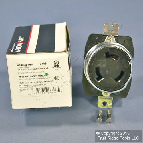 Cooper hart-lock non-nema turn locking receptacle 3p4w 50a 250vdc 600vac 3769 for sale