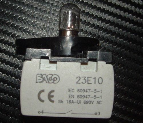 Baco momentary off stop switch with 23e01 contact block for sale