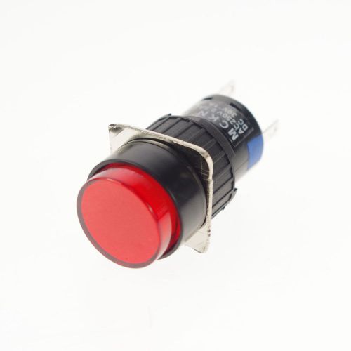 (2) PushButton Switch Red 1NO 1NC 16mm Hole Momentary With 12V Pilot Light Lamp