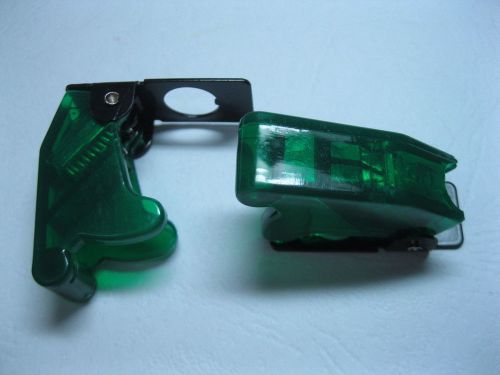 2 pcs Safety Flip Cover Transparent Green for Toggle Switch