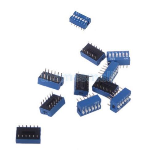 10pcs 6P 6 Position DIP Switch 2.54mm Pitch 2 Row 12-Pin Switch Data Processing