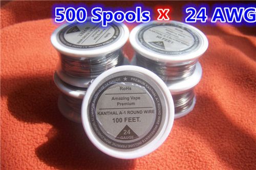 500 Spools x 100 feet Kanthal Wire 24Gauge A1 Round 24AWG,(0.51mm), Resistance !