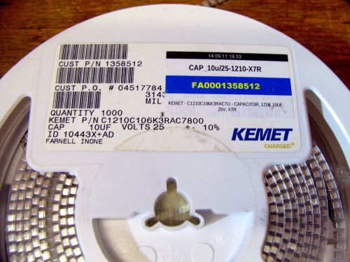 10x genuine kemet 10uf 25v x7r mlcc smd 1210 ceramic capacitor, eu seller for sale