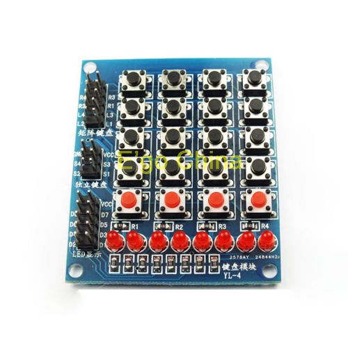 8 LED 4X4 Push Buttons Matrix Keyboard FOR Arduino AVR ARM STM32